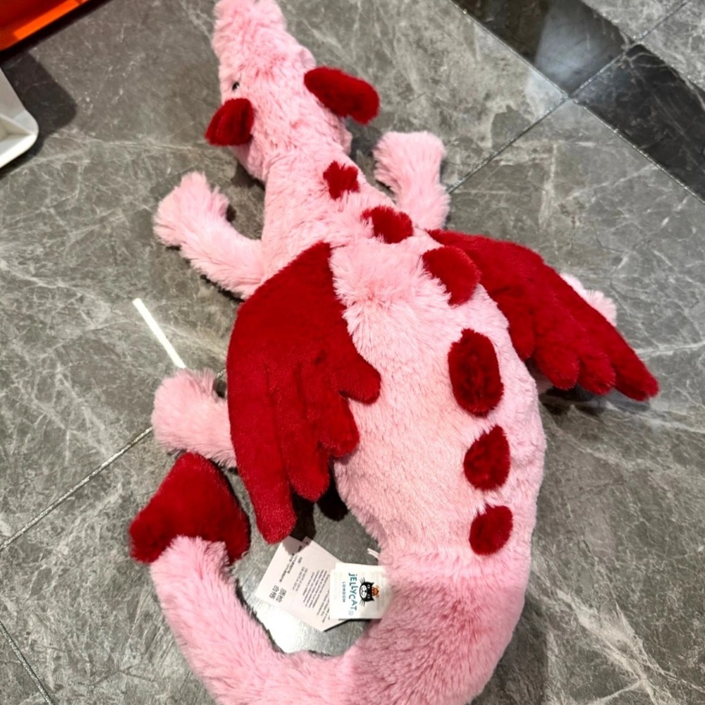 Jellycat Pink and Red Dragon Stuffed Animal